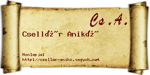 Csellár Anikó névjegykártya